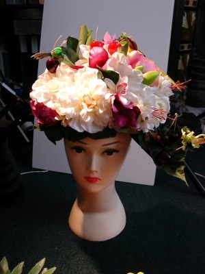 cherry blossom head piece floral cherry avant garde ascot bridal