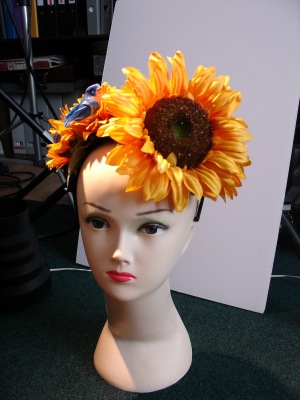 sunflower fascinator headband ggs ascot bridal vintage style pinup